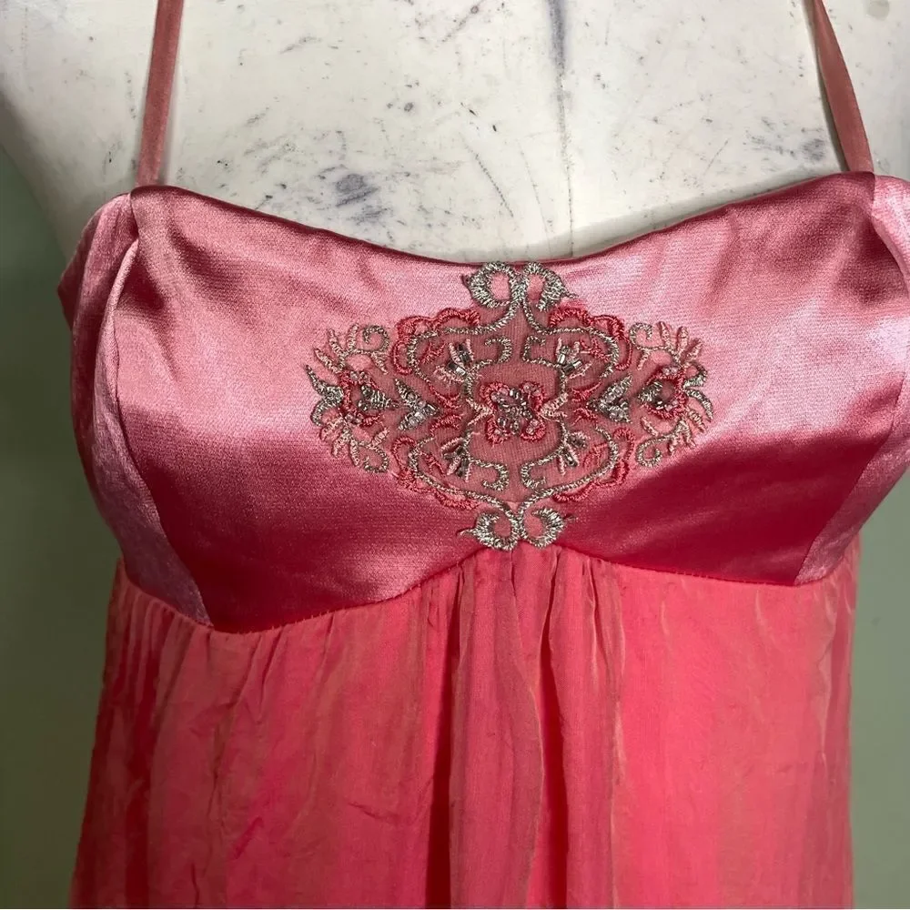 Y2K Maria Bianca Nero Silk Fairycore Whimsigoth Babydoll Slip Dress Large‎